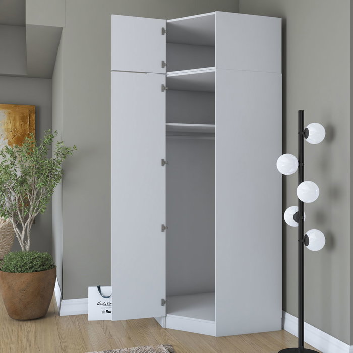 Hanah Home Armario Blanco con Estanterías Hanah Home Armario Blanco con Estanterías